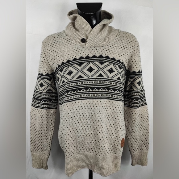 Barbour Scotland Fair Isle Wool Sweater Cardigan Mens Size XL Vintage - Picture 2 of 11